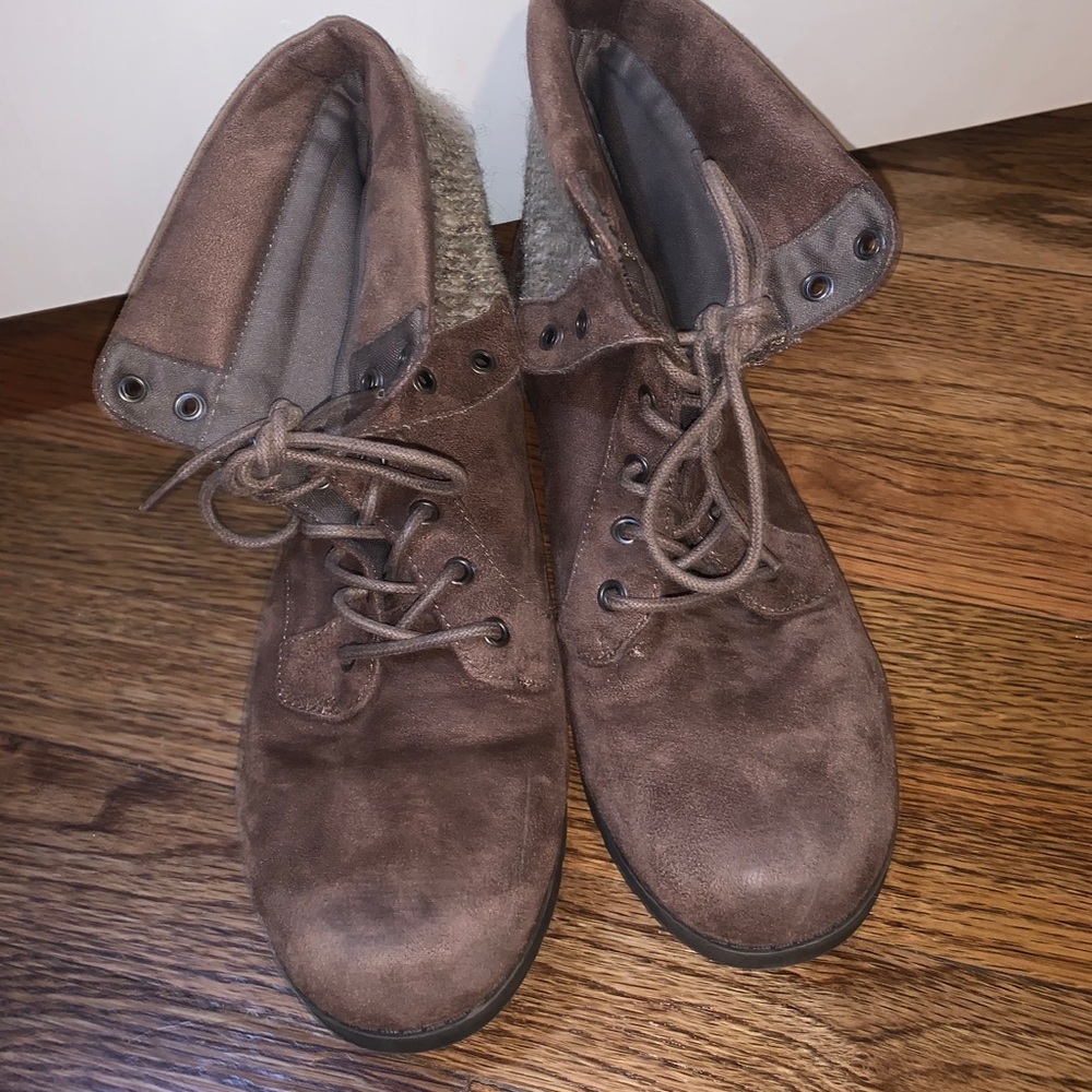 Brown Ankle Combat Boots